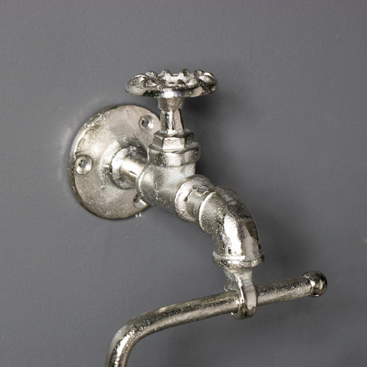  Silver Metal Tap Toilet Roll Holder 