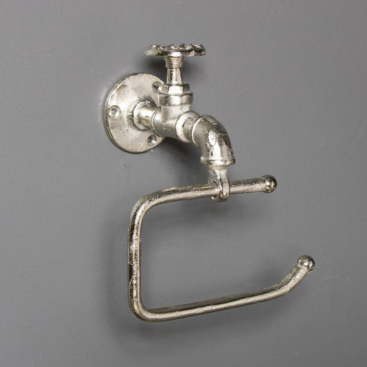  Silver Metal Tap Toilet Roll Holder 