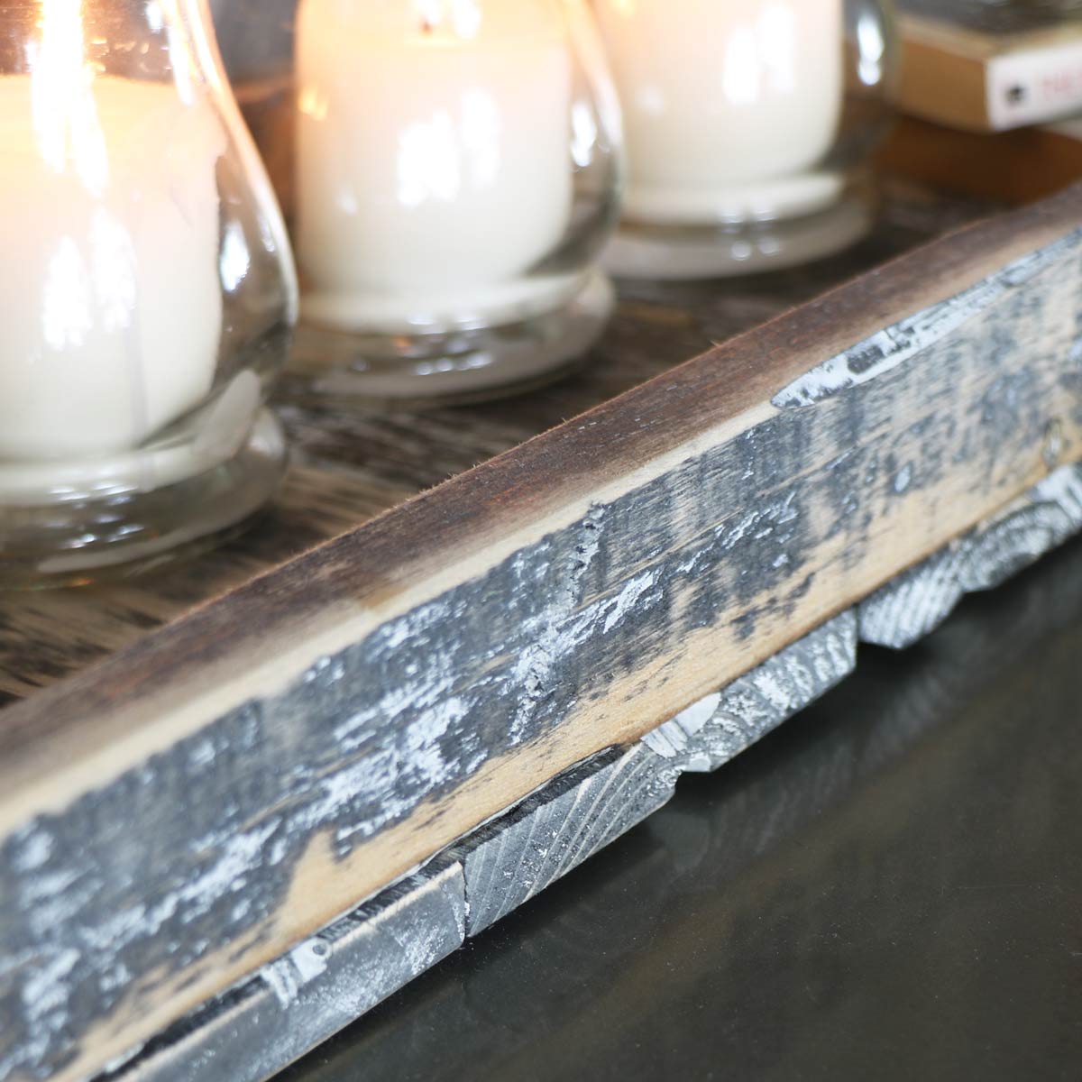 Long Rustic Wooden Tray