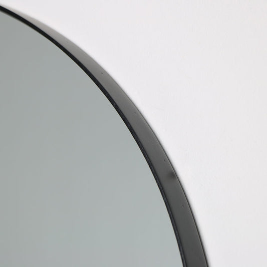  Black Oval Wall Mirror 40cm x 140cm 