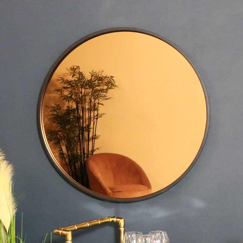 Round Smoked Copper Wall Mirror 80cm x 780cm
