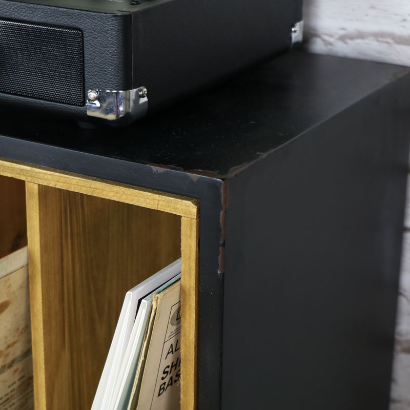 Industrial Retro Style Vinyl Record Storage Cabinet