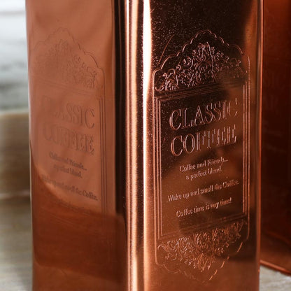Vintage Copper Tea, Coffee, Sugar Storage Cannisters