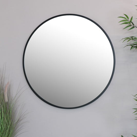  Round Black Wall Mirror 80cm x 80cm 