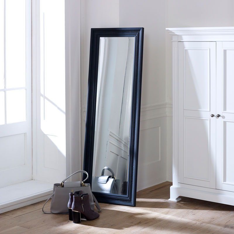 Tall Black Full Length Mirror 47cm x 142cm