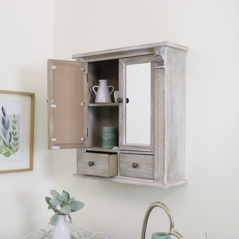 Wooden Mirrored Bathroom Cabinet