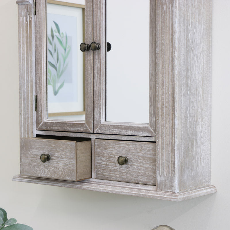 Wooden Mirrored Bathroom Cabinet