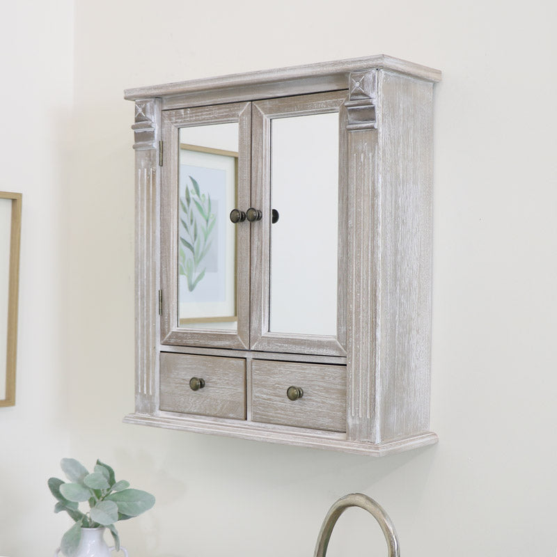 Wooden Mirrored Bathroom Cabinet