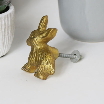 Gold Rabbit Drawer Knob