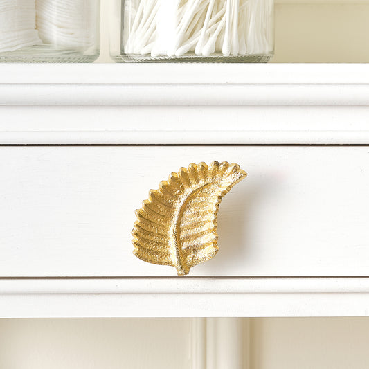  Gold Curved Leaf Drawer Knob 