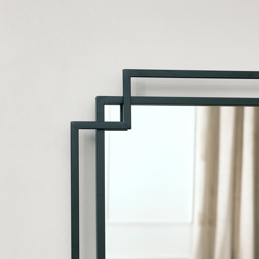  Black Art Deco Wall Mirror 142cm x 47cm 