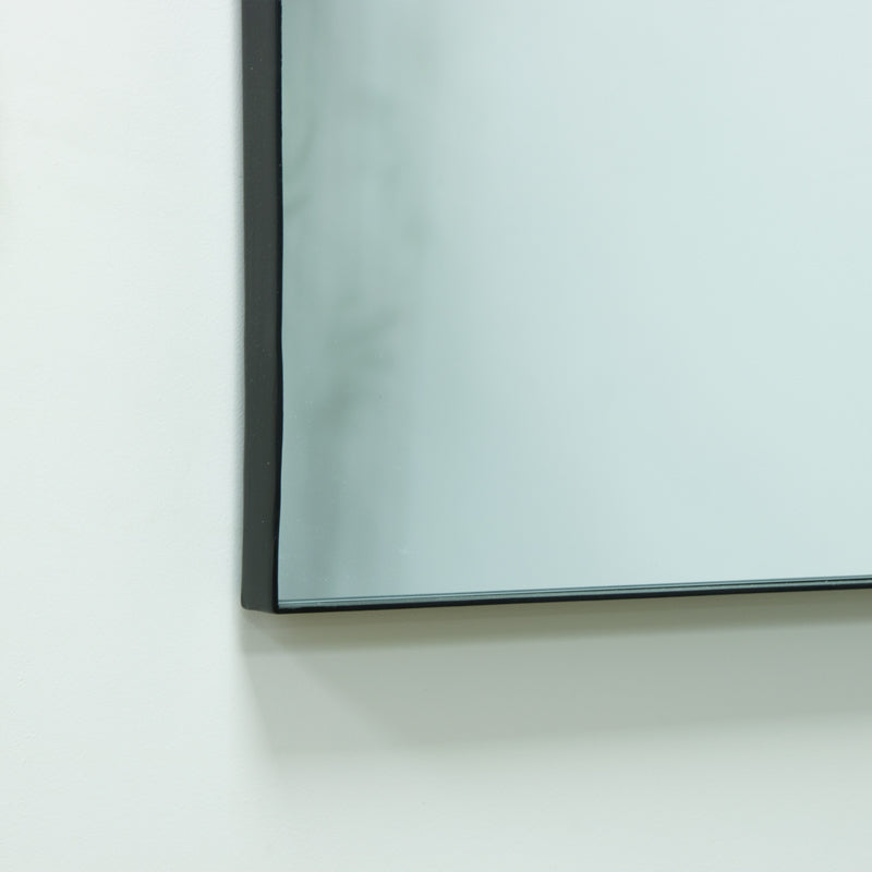 Large Framed Black Arched Mirror 100cm x 60xcm