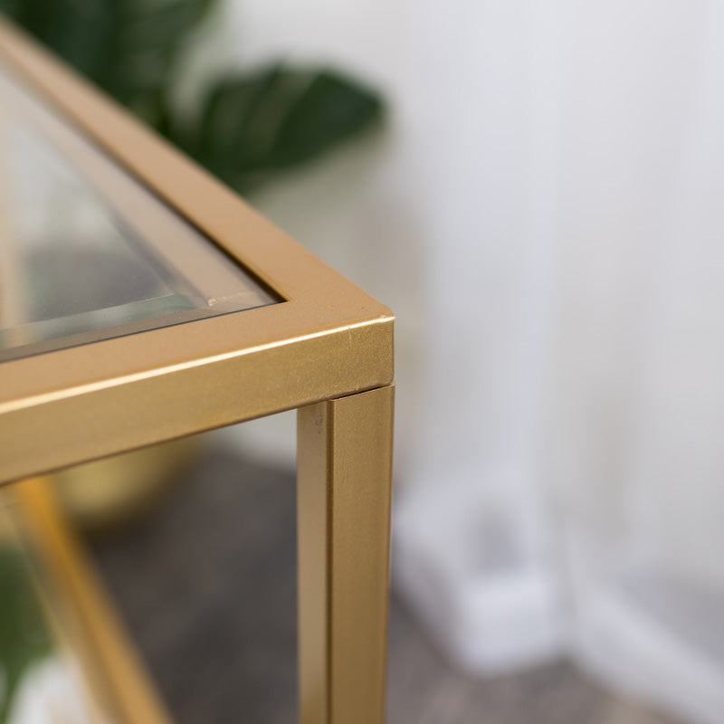 Gold glass shop mirror coffee table