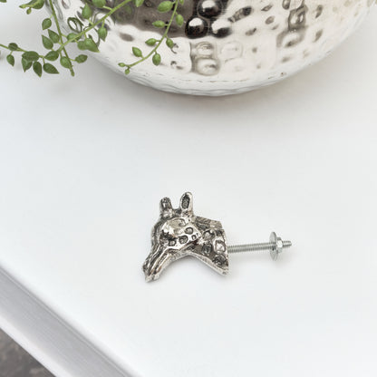 Silver Giraffe Drawer Knob