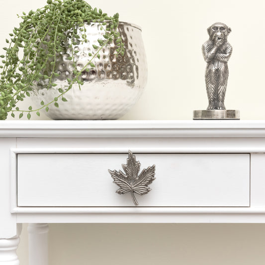  Silver Maple Leaf Drawer Knob 