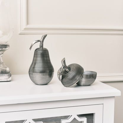 Silver Apple & Pear Storage Ornaments