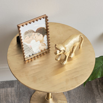 Round Gold Metal Side Table