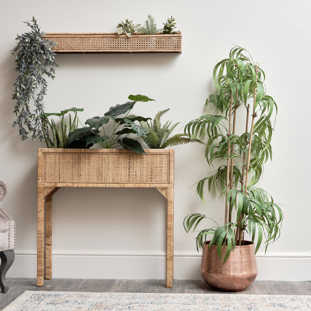 Large Round Copper Patterned Planter