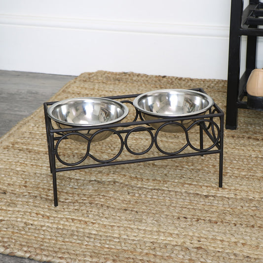  Vintage Standing Double Pet Bowl 