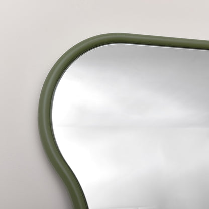 Olive Green Full Length Wave Mirror - 163cm x 80cm