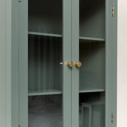 Green Glass Fronted Wall Cabinet 75cm x 57cm