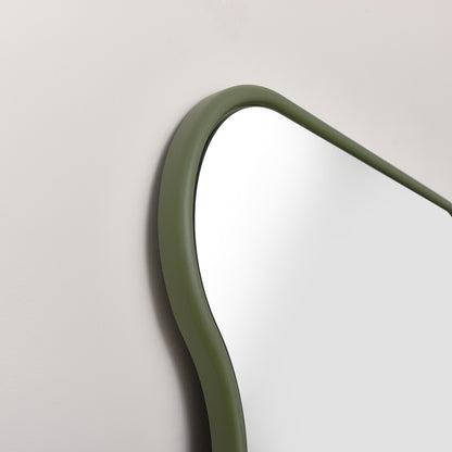 Olive Green Full Length Wave Mirror - 163cm x 80cm