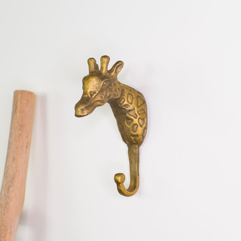 Gold Metal Giraffe Wall Hook