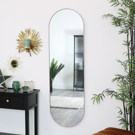  Gold Oval Wall Mirror 140cm x 43cm 