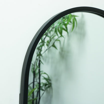 Framed Black Arched Mirror 70cm x 50cm