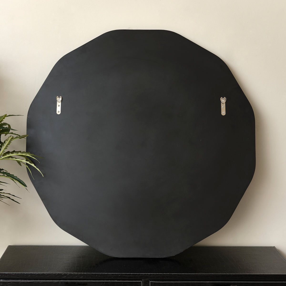 Large Round Gold Scalloped Wall Mirror 90cm x 90cm