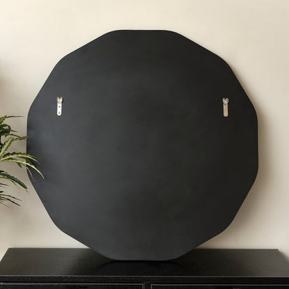 Large Round Gold Scalloped Wall Mirror 90cm x 90cm