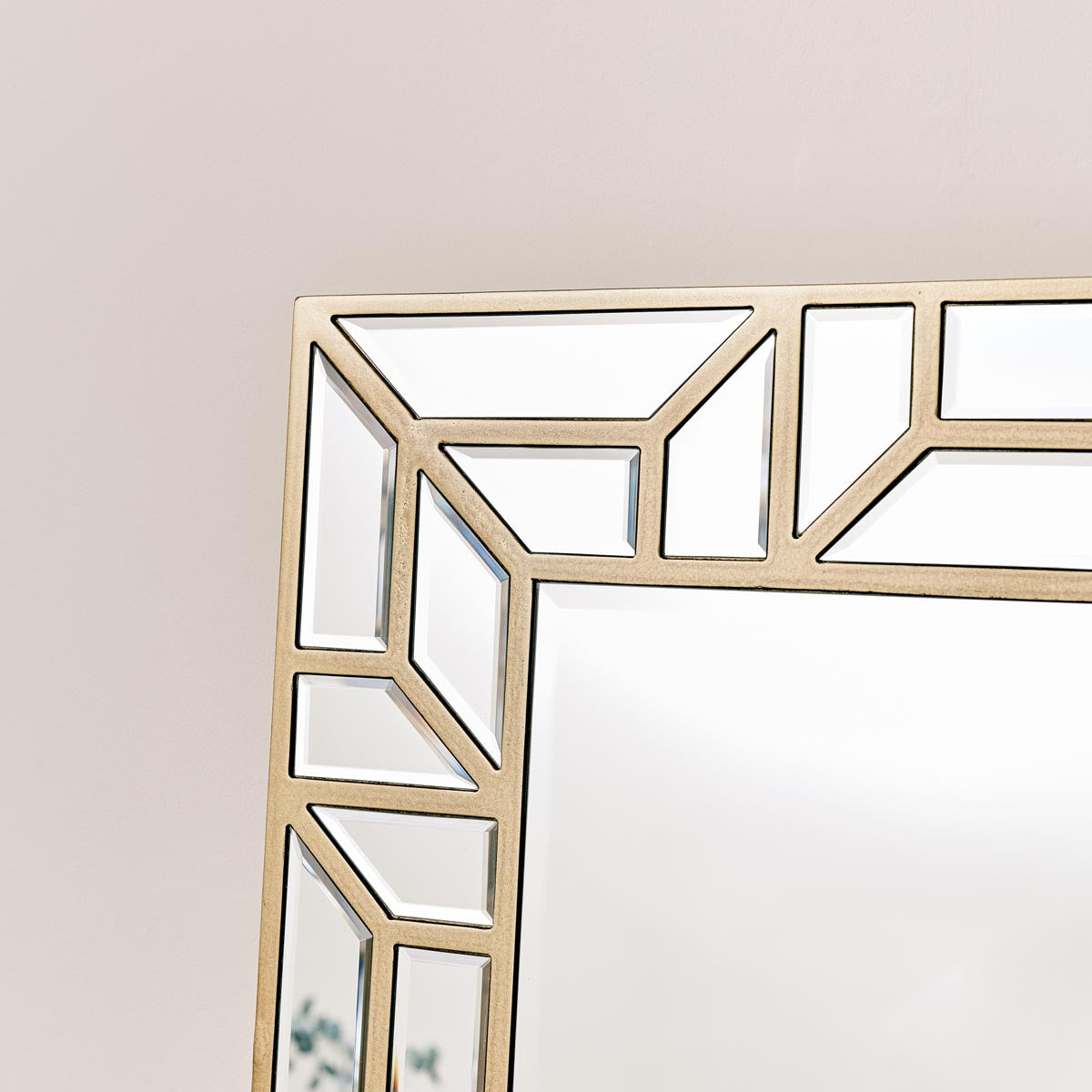 Large Gold Geometric Framed Mirror 70cm x 150cm