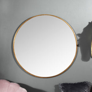  Large Round Gold Framed Wall Mirror 80cm x 80cm 