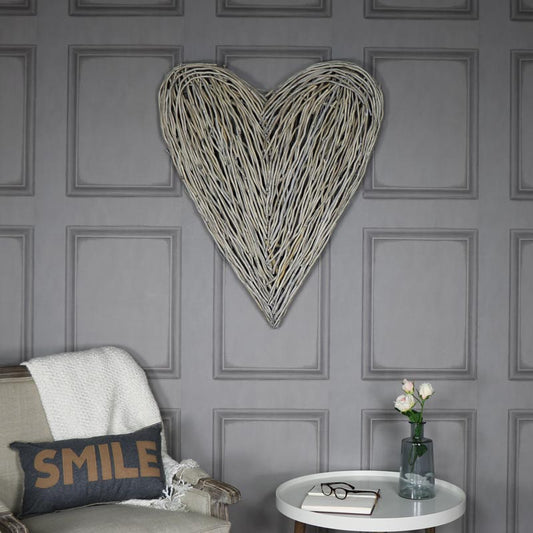  Extra Large Rustic Wicker Wall Mountable Heart 