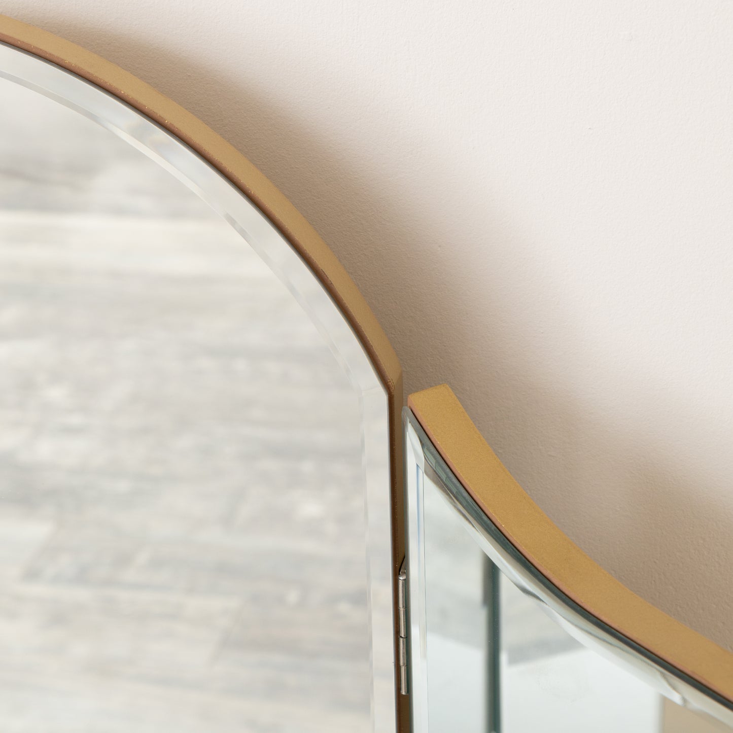 Arched Gold Vintage Triple Dressing Table Mirror - Liana Range