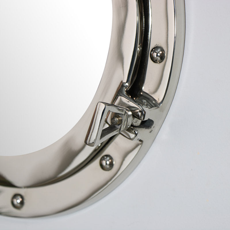 Nautical Porthole Mirror in Silver - 38cm x 38cm