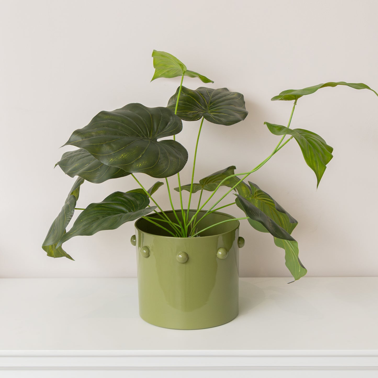 Medium Sage Green Bobbled Planter Pot - 18.5cm x 22cm