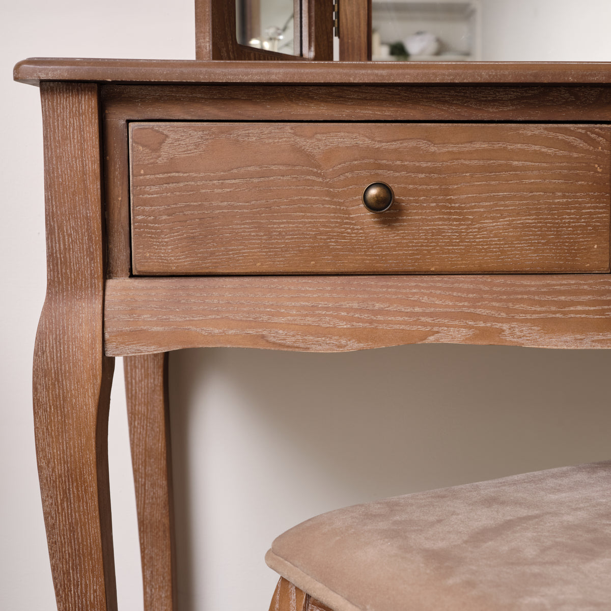 Dark Wood 2 Drawer Dressing Table - Ashwell Range