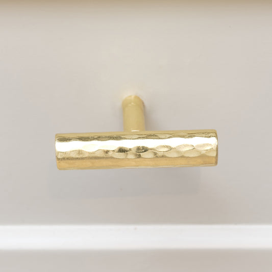  Gold Metal Hammered Drawer Bar Pull Handle 