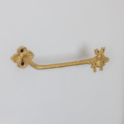 Set of 2 Antique Gold Metal Bumblebee Curtain Tie Backs