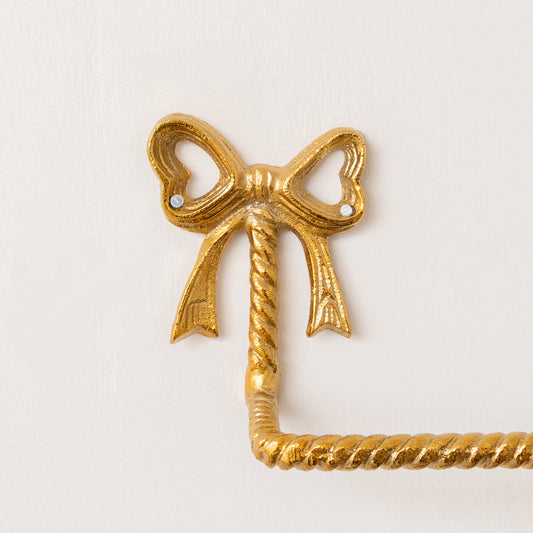  Metallic Gold Metal Bow Towel Rail 