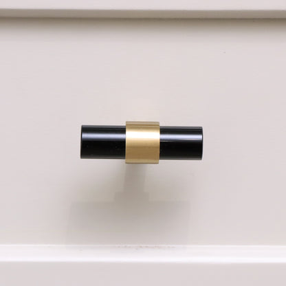 Gold & Black Acrylic T-Bar Shaped Drawer Handle