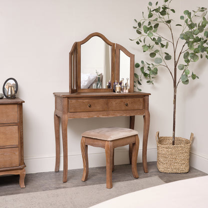 Dark Wood Wardrobe, Dressing Table Set, Chest of 4 Drawers & Pair of Bedside Tables - Ashwell Range