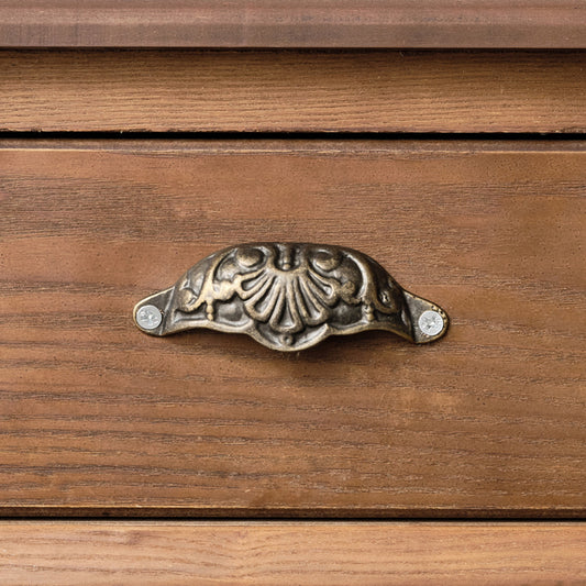  Ornate Brass Patterned Cup Pull Handle 