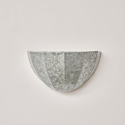 Silver Galvanised Scalloped Wall Planter
