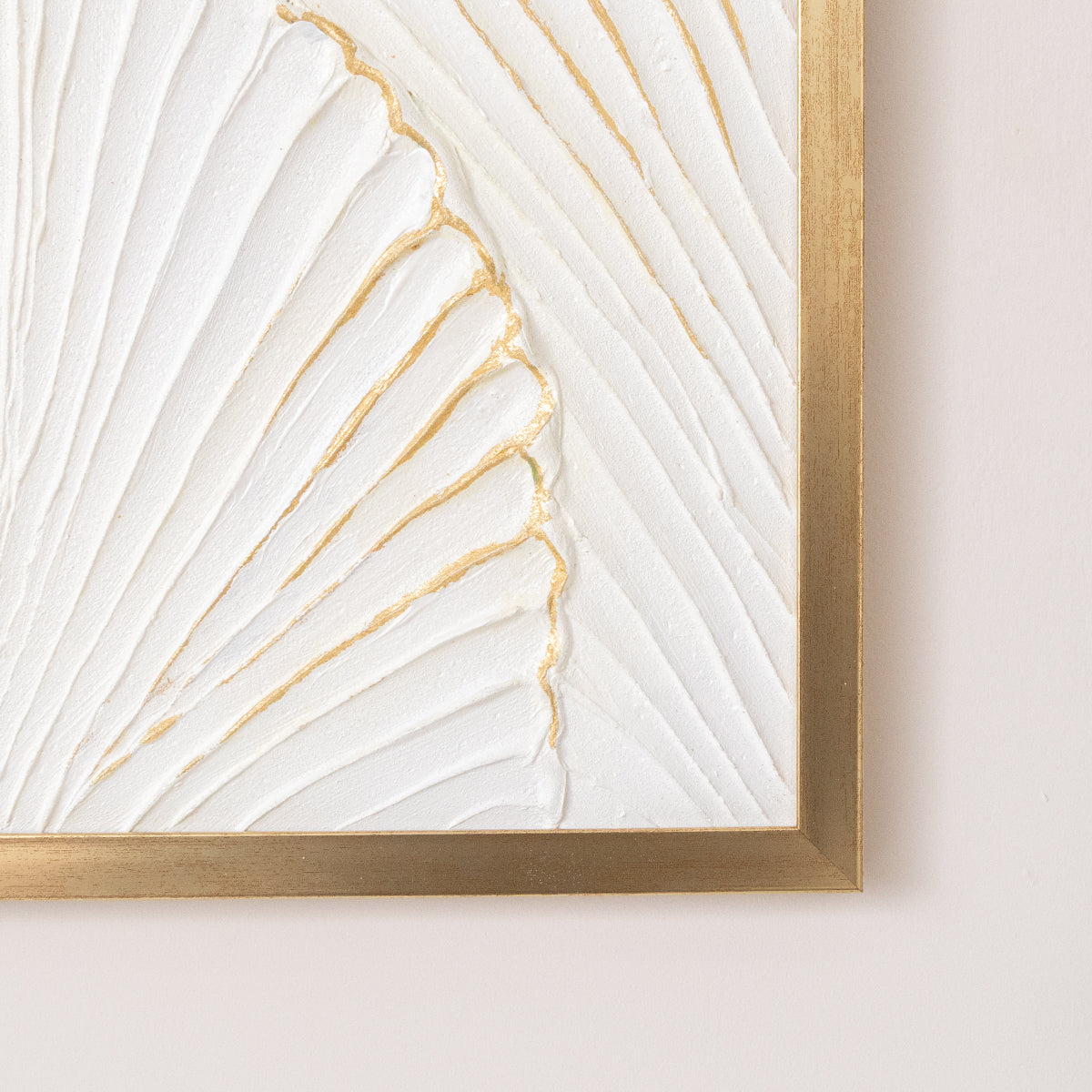 Extra Large Gold Ginkgo Textured Wall Art - 55cm x 80cm