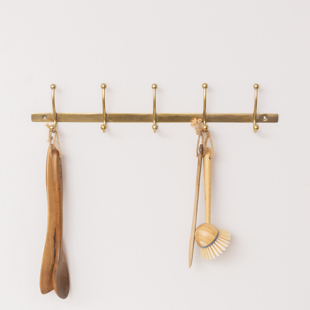 Antique Gold Metal Wall Hook Rail - 49cm