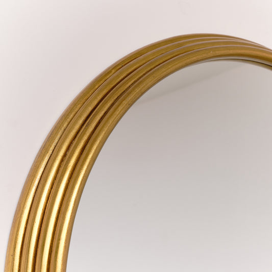  Large Gold Round Stepped Wall Mirror - 80cm x 80cm 