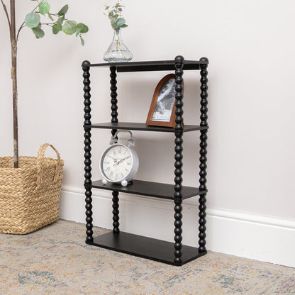 Black Wooden Bobble Framed 3 Tier Shelf