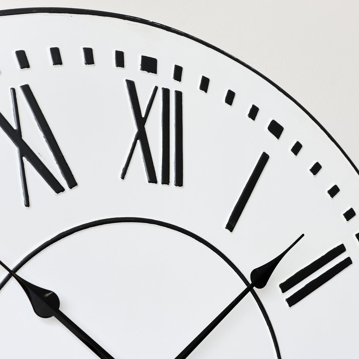 Large Metal Black & White Wall Clock 76cm x 76cm